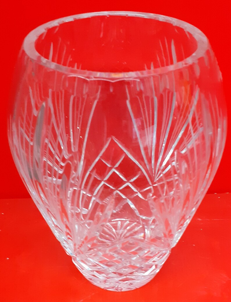 Zawiercie 24 Lead Crystal Cut Glass Vase 8 Etsy