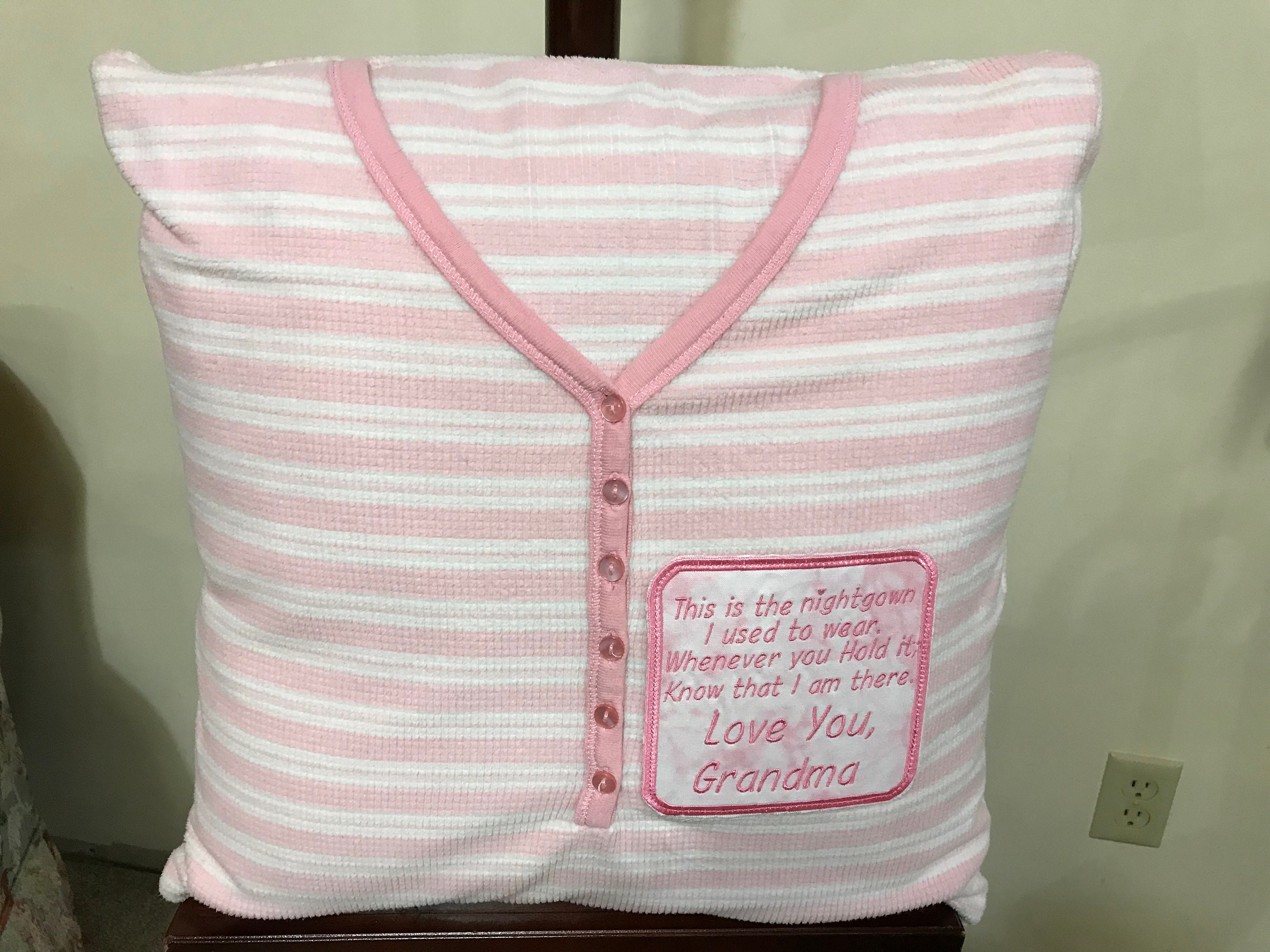 Keepsake Memory Pillow embroidered with Loved Ones clothes. Etsy