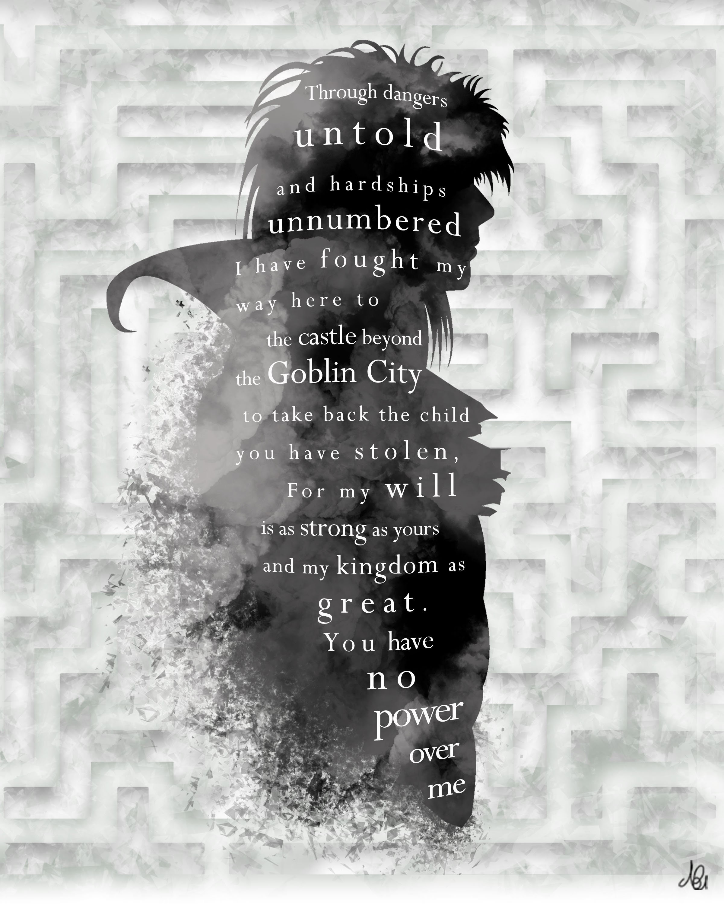 Labyrinth movie Jareth quote print Etsy