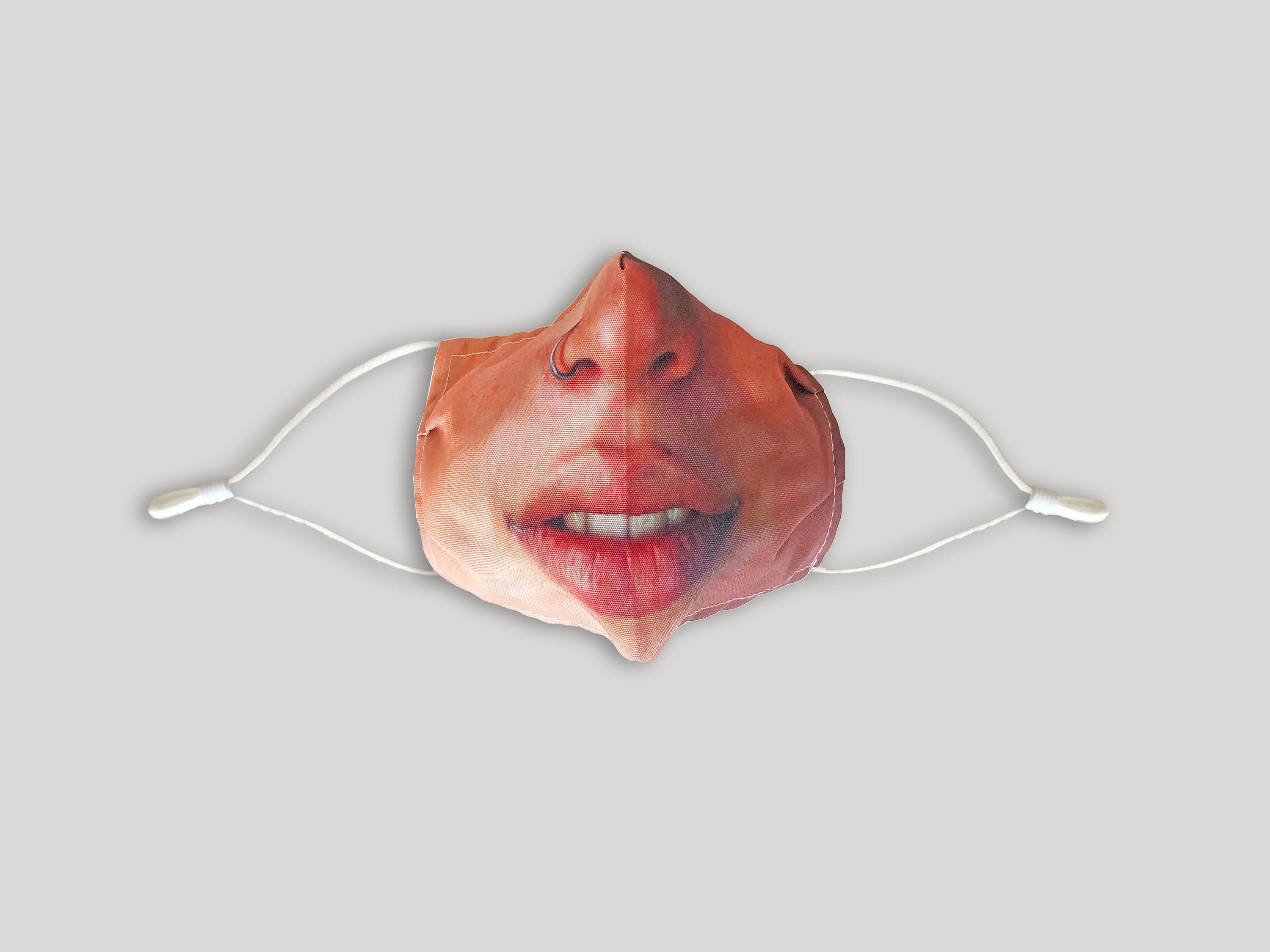 Funny Face Mask W/ Nose Ring - Etsy Funny Face Mask W/ Nose Ring - Etsy