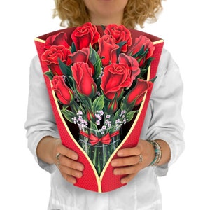 BIJNA UITVERKOCHT / 3D-look prachtige grote bloemenkaart / diverse designs, gaat eeuwig mee Roses / Rosen