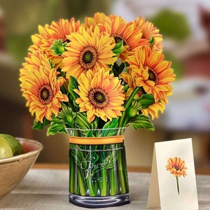 BIJNA UITVERKOCHT / 3D-look prachtige grote bloemenkaart / diverse designs, gaat eeuwig mee Sunflower / Sonnenbl