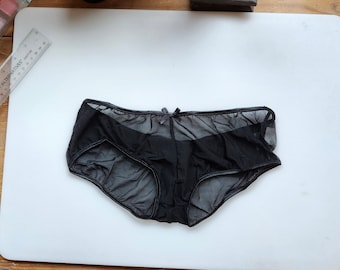 Lace Booty Short Panty in Black - Mature