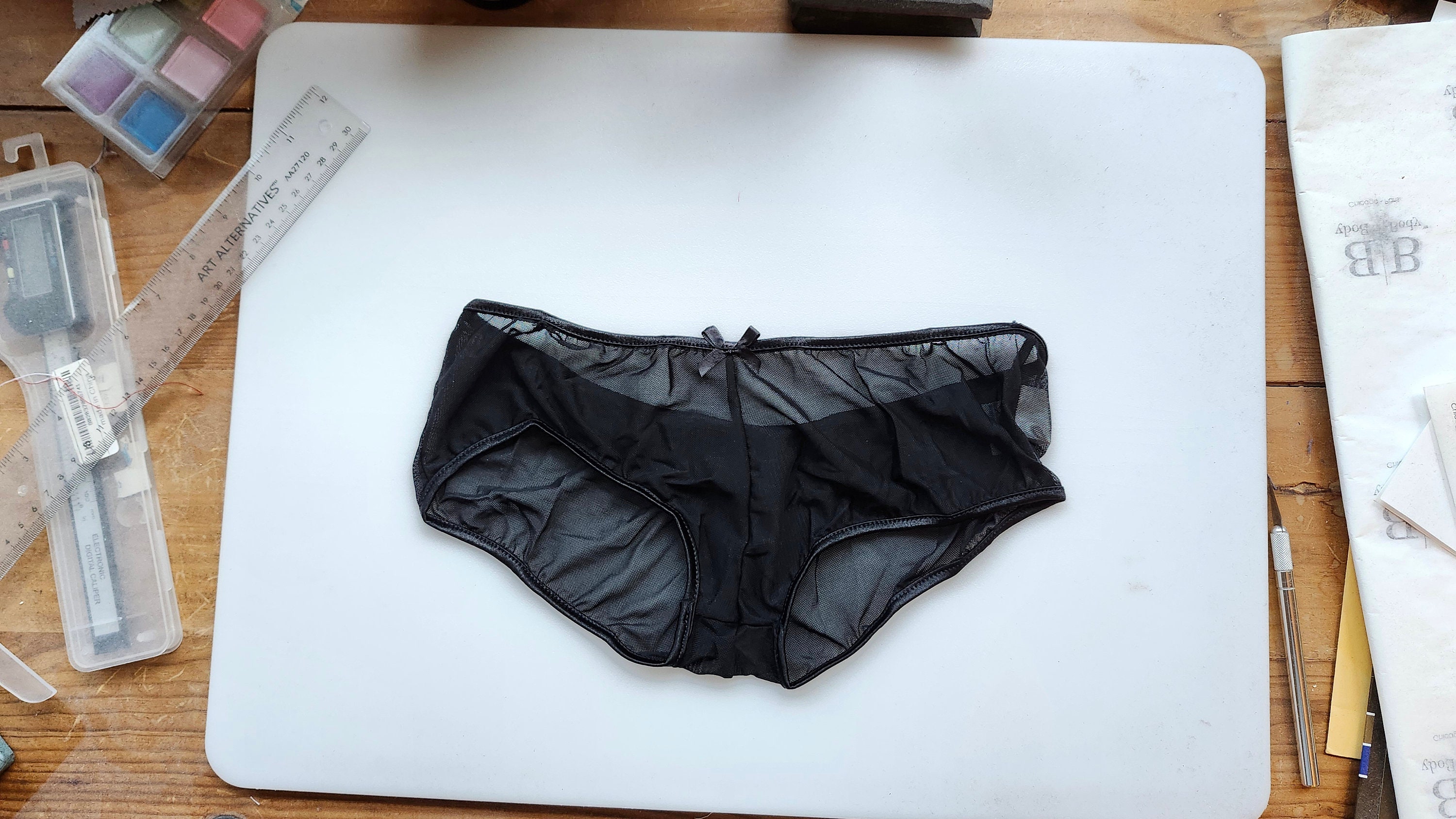 汚物箱　パンティ レースブーティーショートパンティーブラック - 大人 - Etsy 日本