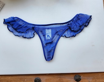 Love in May - Sheer Lace Thong Panty with Flounce - Mature