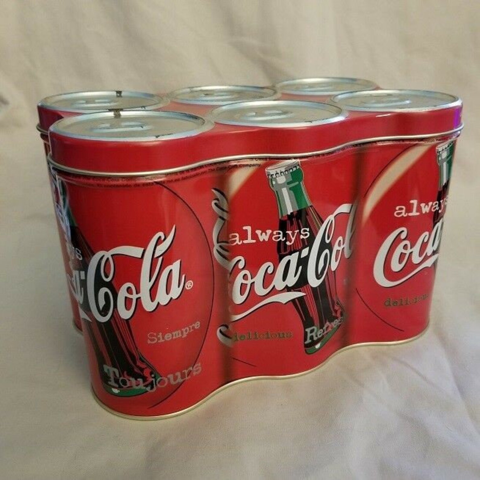 1998 Coca-cola Brand Tin Six Pack of Cans Always Coca-cola | Etsy