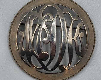 Sterling Silver Monogram Brooch 20g