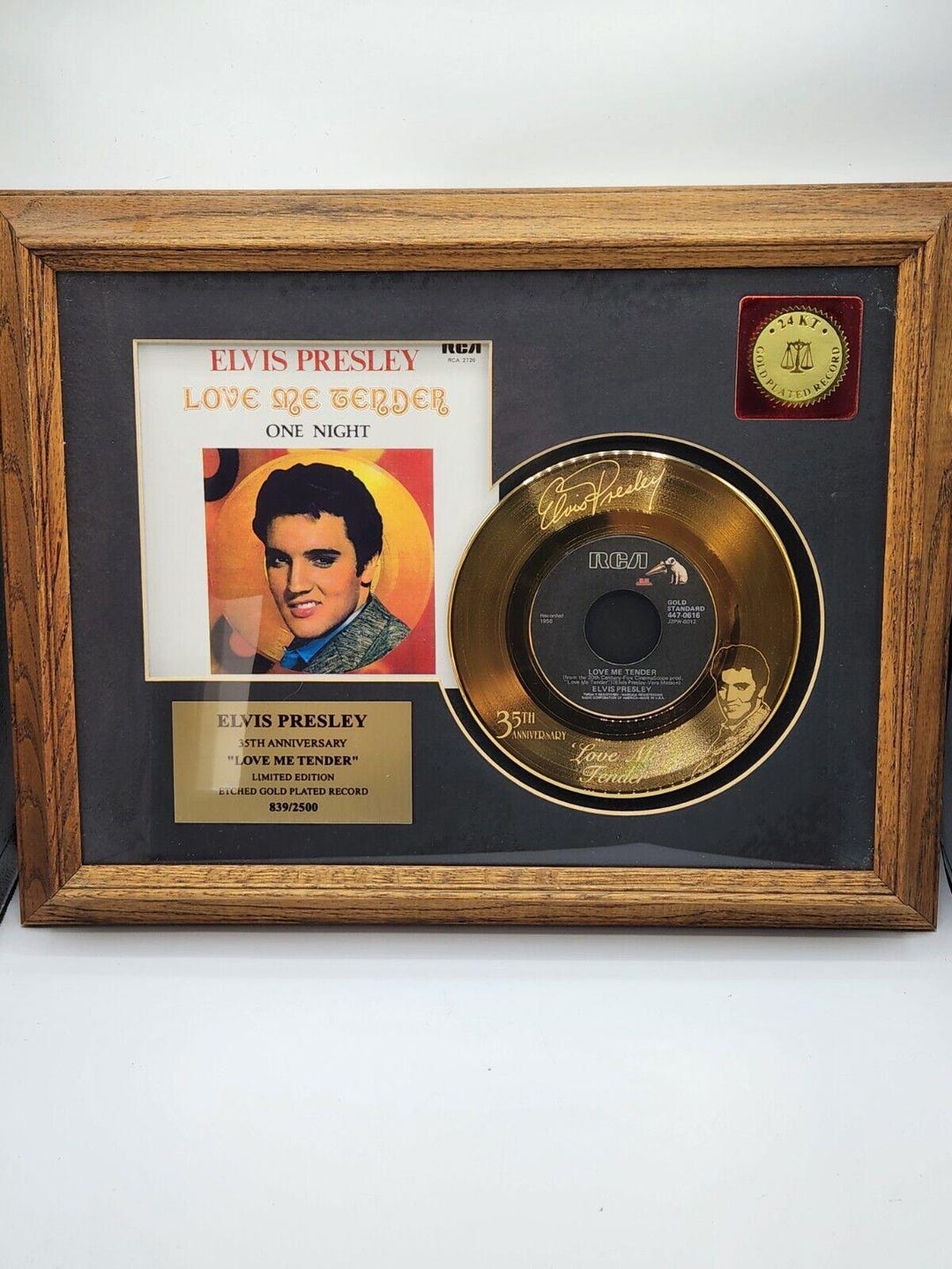 Elvis Presley Etched Gold Plated Record 24 KT Limited to 2500 "love Me ...