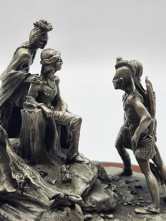 堆朱 壷 Chilmark Tecumseh's War Polland Sculpture Pewter Limited 331