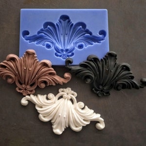 Fronton orné de moule en silicone, appliques de meubles, frontons de meubles, moules pour argile, moule pour résine, moulures vintage