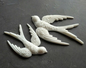 Schwalbe Vogel Resin Applikationen, Möbel Onlay (2 Stück)