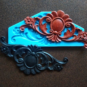 Silicone mold for large pediment 31cm long, Furniture Appliques, furniture appliques, mold for resin