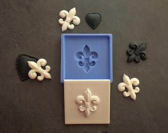 Silikonform Fleur de Lis Kachelform: Quadratische Silikonform für Beton, Gips, Ton