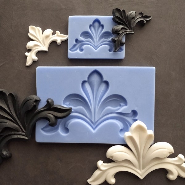 Silicone Mold for decorative vintage corners, furniture embellishment, molds for clay, moulds for resin, furniture appliques,