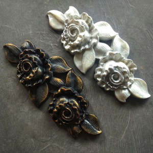 Roses resin applique, furniture appliques, roses decor, furniture onlays, flower pediment, carved overlays
