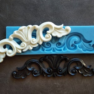 Silicone mold for furniture ornate pediments 22 cm, furniture appliques, furniture embellishment, wall decor, vintage overlays