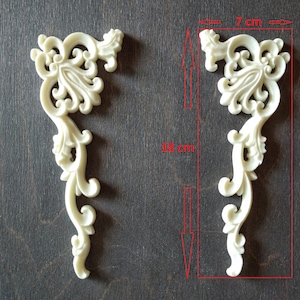Furniture Appliques  Corners set (1left+1right) // Ornament Appliques // Furniture Moulding // Corners // Furniture Decor // Onlays