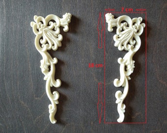 Vintage Furniture Appliques: Architectural Resin Corners, DIY Decor (Set)