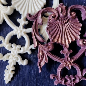 Large Applique  for furniture upcycling wall decor Big resin onlay mould molding Large central decor