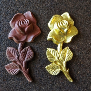 Flower resin moulding, golden flowers, furniture appliques, vintage onlays, flower wall pediments, roses onlay