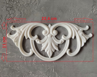 Frontonornament van 22,4 cm lang, meubelsnijwerk, doe-het-zelf-upcycling