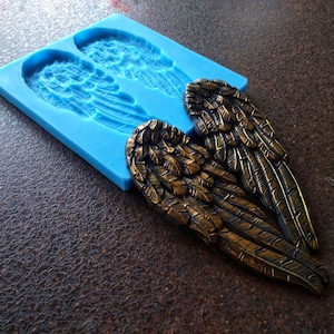 Silicone mold for Angel Wings pair , polymer clay mold, wings appliques, Furniture Appliques, furniture mouldings, mold for resin