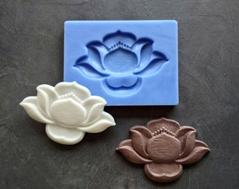 Lotus Silicone Mold, Furniture Embellishment, Resin Onlay, 10x7cm