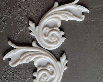 Decorative Resin Appliques, Furniture Upcycling, Restoration Supplies (2pcs)