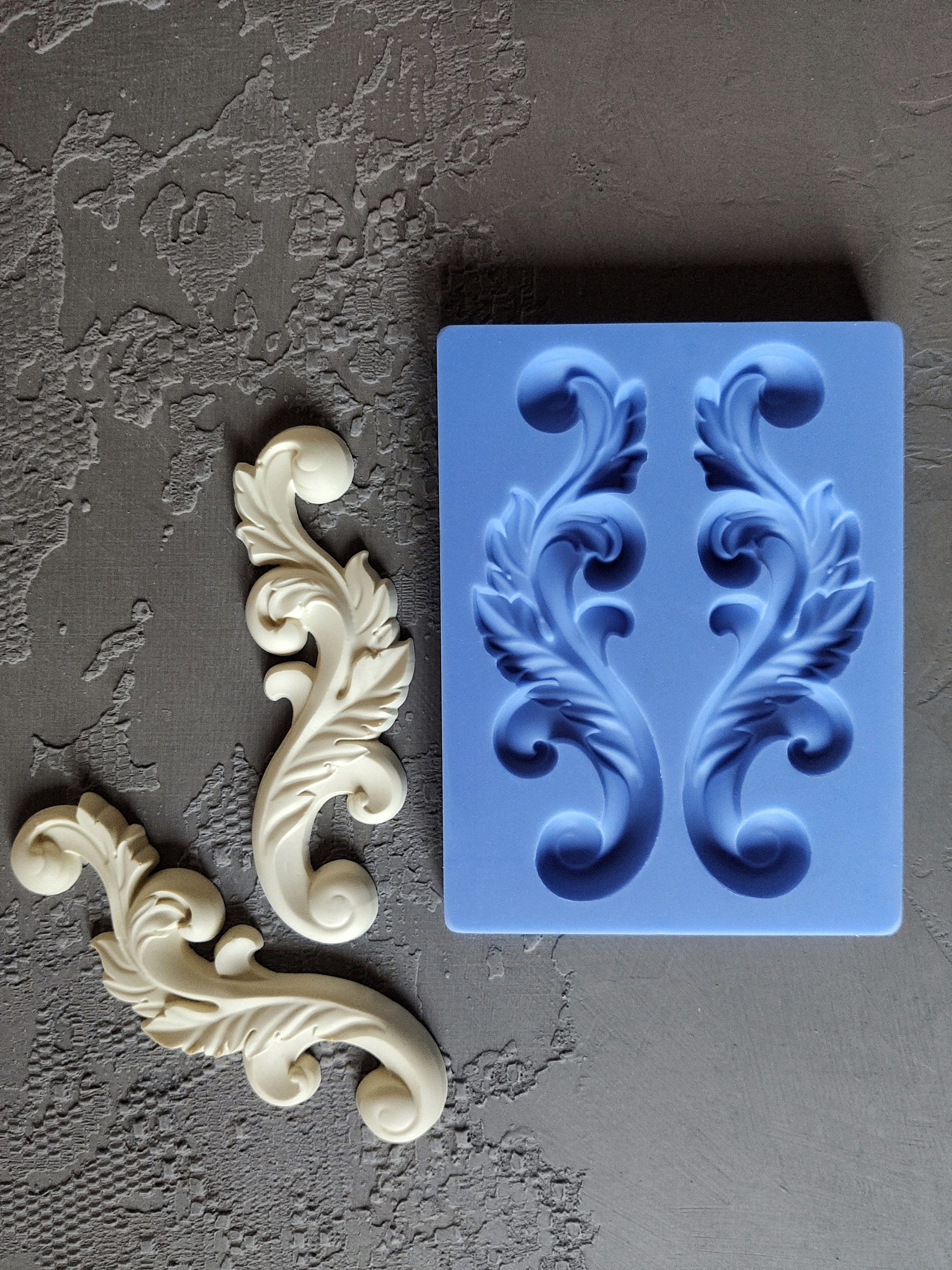 Leaf Scroll Silicone Mold: Furniture Appliques, Clay & Resin - Etsy