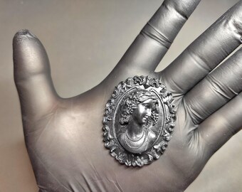 Vintage Lady resin Cameo | Resin decorative appliques for furniture embellishments, doll house upcycling