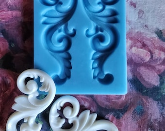 Vintage Applique Silicone Mold, Furniture Decoration, Clay Resin Mold
