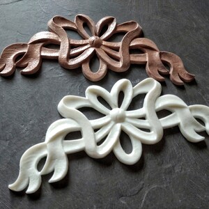 Bow overlay for furniture makeover renovation, furniture appliques, resin mouldings, wall pediments, decorative bows