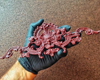 Vintage Style Harz Möbel Giebel Applikation - 26,5 cm lang