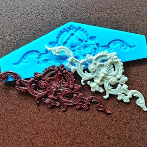 Vintage style furniture pediment silicone mold 26.5cm | Furniture appliques | polymer clay mold, resin mold, vintage overlay embellishment