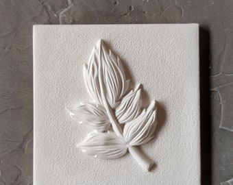 Decorative Tile  Tree Leaf / Gypsum Tiles / Decorative Tiles / Chic Tiles / Vintage Tiles / Home Decor / Kids Creativity / Tiles / DIY