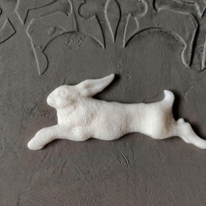 Rabbit,  running Bunny resin applique, furniture overlays, furniture mouldings, resin castings, rabbit onlay