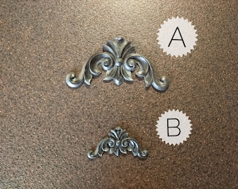 Resin Vintage Furniture Corners: Ornate Appliques, DIY Decor (2pcs)