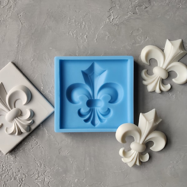 Fleur De Lis Tile Mold / Moule de lys héraldique pour carrelage ou tout simplement applique de fleur de lis onlay / carrelage dosseret / carrelage barthroom