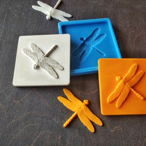 Moule pour carrelage 3d libellule, moule en silicone, applique libellule, moule en béton, moule en ciment, dosseret de carreaux, moule pour résine
