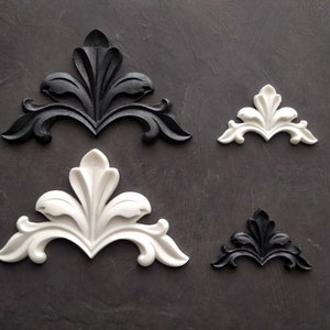 Vintage ornate corners set (2pcs) ,furniture 3d corners, furniture appliques, resin corners, frame corners