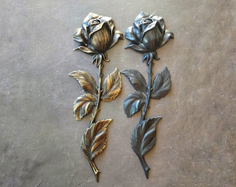 Rose auf Stamm-Harz-Applikation für Möbeldekoration 29 cm hoch, Wohnkultur