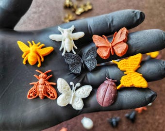 Künstliche Fluginsekten: Harz Biene, Schmetterling, Marienkäfer Miniaturen