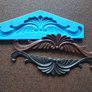 Silicone mold ornate pediment 30cm, furniture appliques, wall pediments, ornate pediments, mold for resin, mold for concrete, mouldings