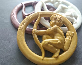 Sagittarius zodiac sign resin medallion, zodiac symbols, furniture appliques, sagittarius sign pediments