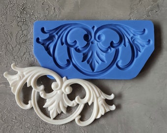 Silikonform Mittelgiebel, Möbel Applikation, Resin-Overlays (22,4 x 11 cm)