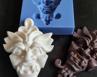 Silicone Mold Demon Head 21cm high, Horror Wall element, Concrete, Resin, plaster mould