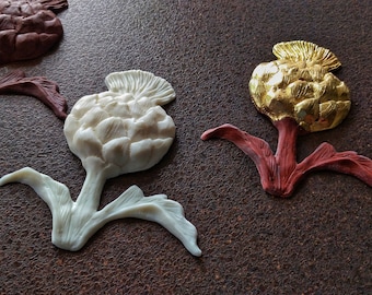 Artichoke resin appliques, Cynara onlay, furniture appliques, wall pediment, upcycling accessories