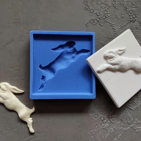 Rabbit bunny tile mold, Silicone mould, bunny applique, concrete mold, cement mold, vintage tiles