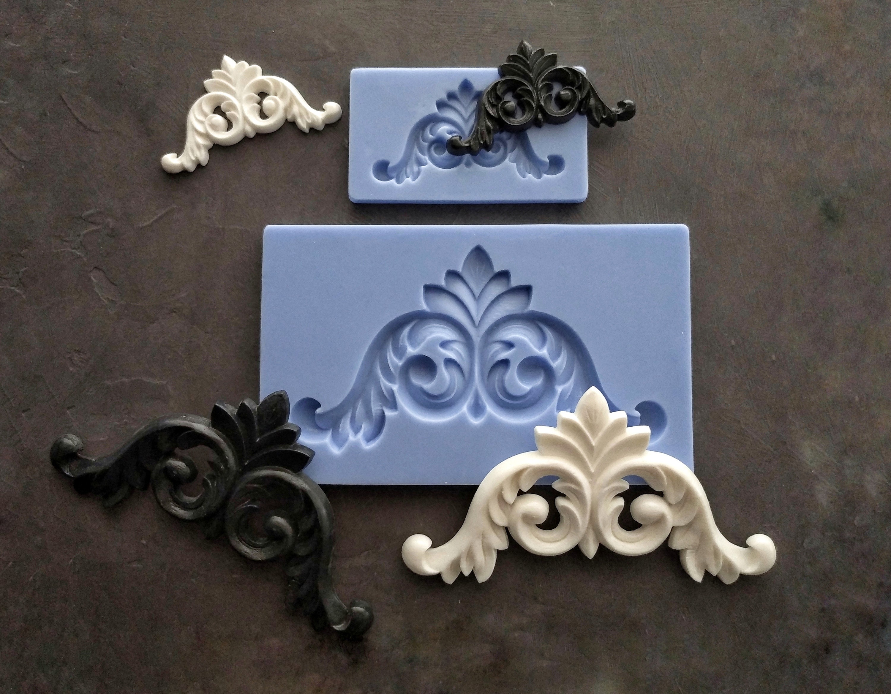 Silicone Mold Chic Decor, Corner Applique,Corner Mould, Molds for Clay, Molds For Resin, Silicone Rubber