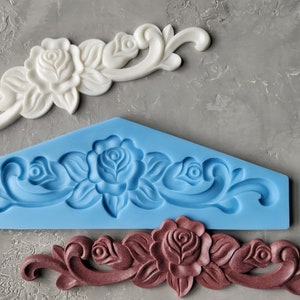 Ornate pediment silicone mold 11.81 inch, furniture appliques, mold for resin, mold for clay, concrete mold, wall pediment
